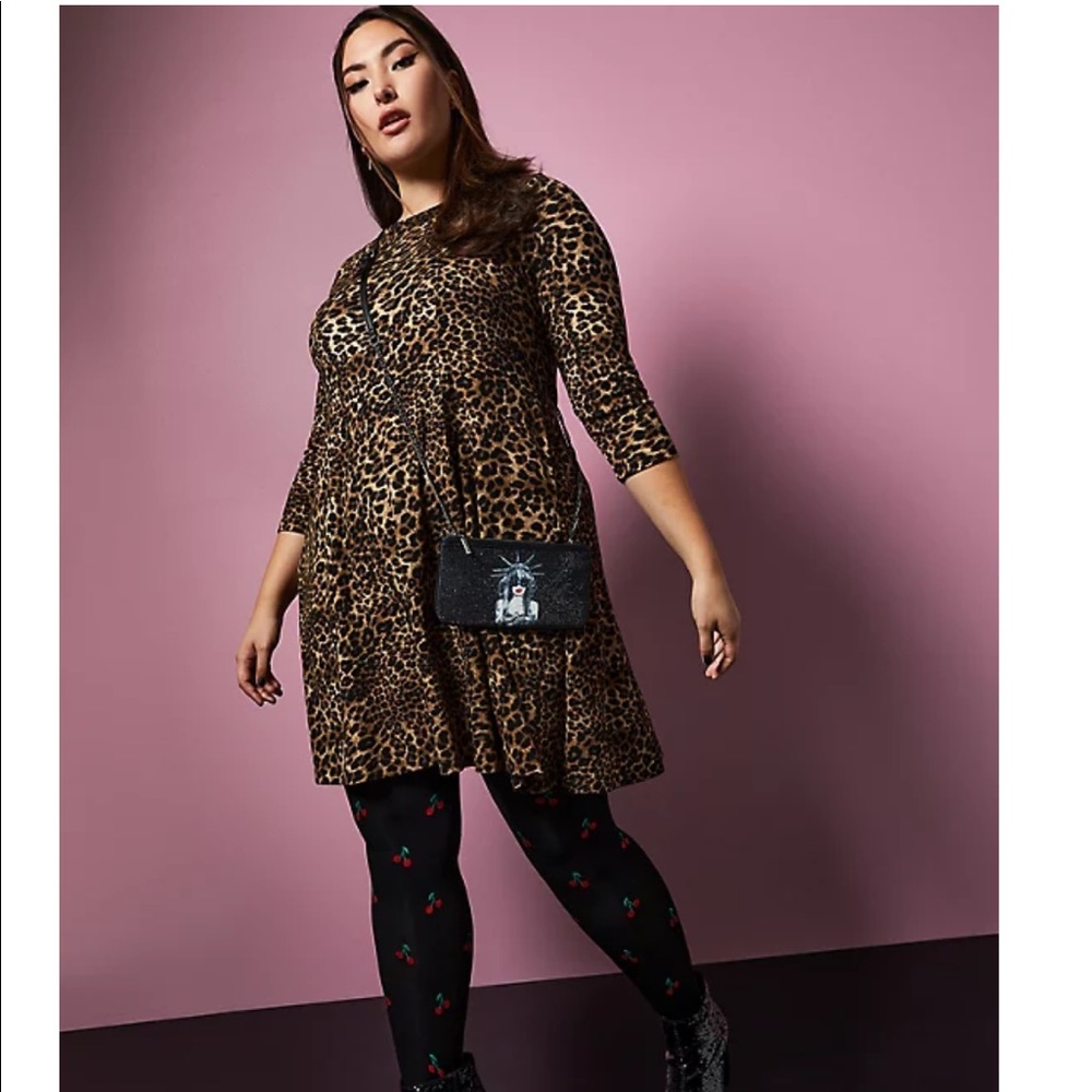 Torrid BETSEY JOHNSON LEOPARD PONTE SKATER DRESS